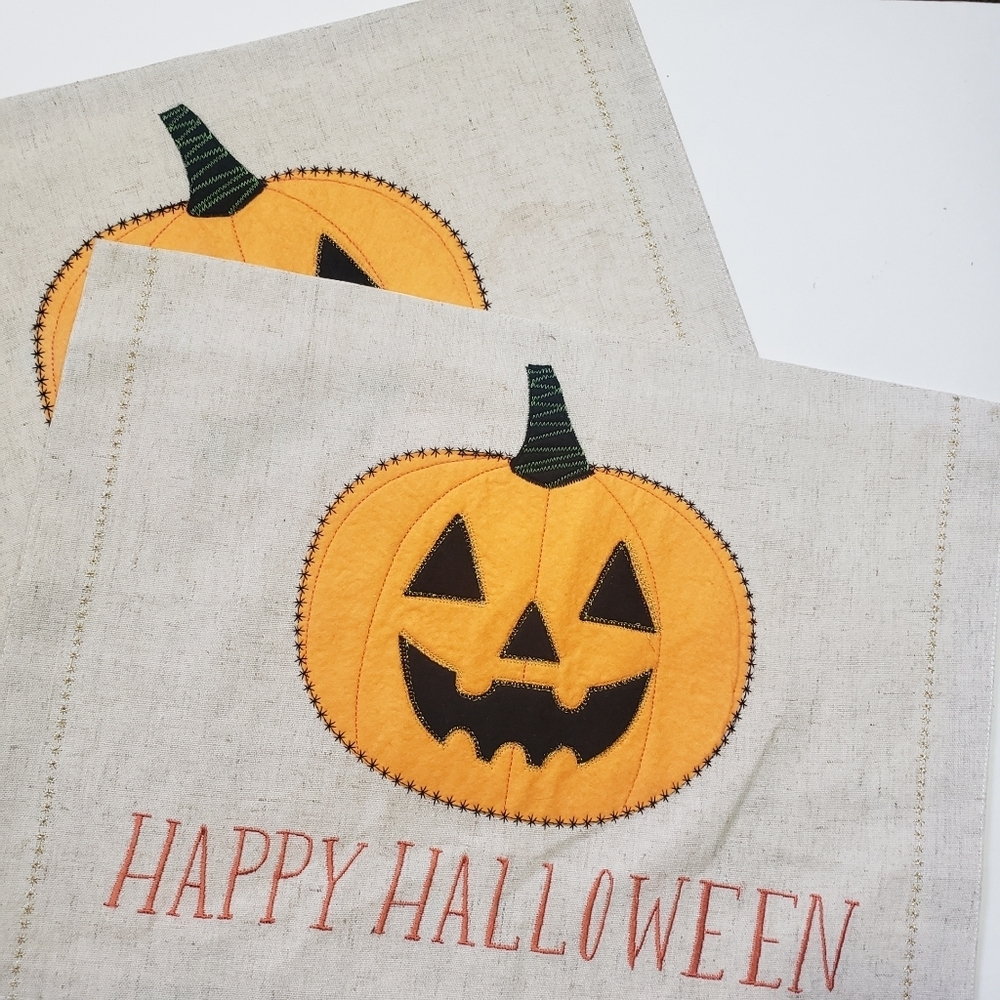 Happy Halloween Placemats Pumpkin Placemats | Set of 2